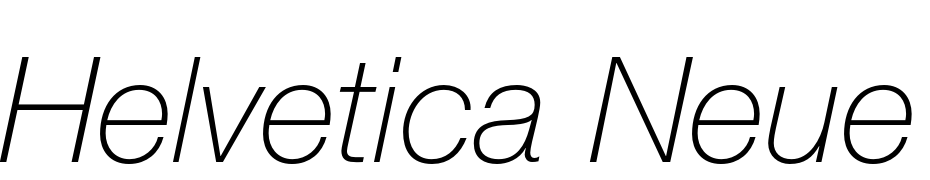 Helvetica Neue LT Pro 36 Thin Italic Scarica Caratteri Gratis